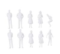 Angoily 10pcs White Mini People Figures Plastic Model Train Landscape Accessories DIY Unpainted Little Figurines for Architectural Scale Dollhouse and School Projects