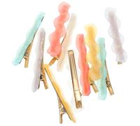 Angoily 10pcs Womens Hair Barrettes Wave Shape Acetate Sheet Hair Clips Unique Cute Design Hold Firmly Suitable for Different Birthday Ceremonies