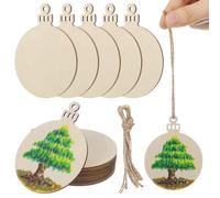 Angoily 10pcs Wooden Christmas Embellishments and Christmas Tree Shapes Sanded a Smooth Finish Beige Wood Hanging Ornaments and Decoupage Projects