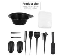 Angoily 11pcs Hair Dyeing Brush Set with Mixing Bowl and Double-sided Comb Black Hair Coloring Kit for Home Salon Use Tint Tools for Thick Dye Application