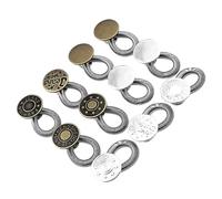 Angoily 11pcs Pants Waistband Extender Buttons Metal Alloy No Sew Elastic Spring Snap Fasteners for Jeans Trousers Skirts Easy Expand Waist Circumference Reusable