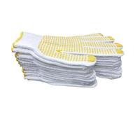 Angoily 12 Pairs Thickened Wear-resisting Cotton Work Gloves with Yellow Dots Oil Chemical-resistant Labor Protection for Building Maintenance Mining Lightweight Practical Safety Gloves