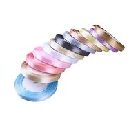 Angoily 12 Pcs Polyester Satin Ribbon Wide Yards for DIY Craft Decoration Hair Bows Wedding Invitations and Home Decor Assorted Solid Colors