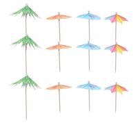 Angoily 120pcs Mini Paper Cocktail Umbrellas with Tropical Palm Tree Picks Vibrant Drink Sticks for Hawaiian Summer Parties Beach Events Outdoor Picnics and Cake Decorations