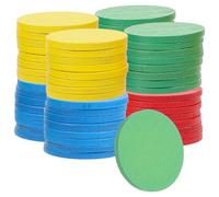 Angoily 128pcs Colorful Wooden Counting Chips, round Educational Game Markers in Red, Yellow, Blue, and Green, DIY Craft Tokens for Learning and Party Activities
