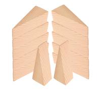 Angoily 12pcs Beech Wood Door Wedges Non-Slip Wooden Door Stops for DIY Construction Triangle Caning Blocks