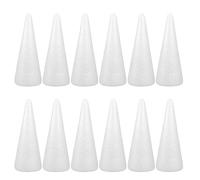 Angoily 12pcs Christmas Tree Forms: White Foam Cone Shapes - Polystyrene Craft Cones for DIY Projects Mini Xmas Trees Making Holiday Floral Arrangements 7.39X2.91in