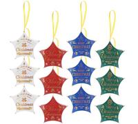 Angoily 12pcs Christmas Tree Pendant Candy Boxes Hanging Decor Paper Boxes for Chocolates and Treats, Proper Size with Sparkling Colourful Appearance for Christmas Tree Ornaments