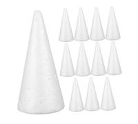 Angoily 12pcs Craft Foam Cone Modeling Handmade Gnomes Foam Cone Holiday Decorations Shaped Foams Floral Polystyrene Cones Cubes Cotton Candy Cones Kit White