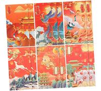 Angoily 12Pcs Creative Red Packets Set Mixed Colors Chinese Style Pearlized Paper Money Envelopes for Spring Festival Lunar Year Gift Cash Holder with Blessing Designs