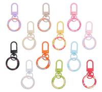 Angoily 12pcs Cute Donut Design Swivel Snap Hook Round Spring Clips Metal Lobster Clasp for DIY Charm Keychains Phone Accessories Kawaii Pastel Lanyard Clasps