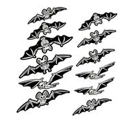 Angoily 12pcs Glow Dark Hanging Bats Wall Decor Stickers for Halloween Indoor Outdoor Party Haunted House Decorations with Luminous Bat Design
