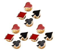 Angoily 12pcs Men’s Lapel Pin Set Featuring Playing Card Suits in Assorted Colours, Compact and Lightweight Zinc Alloy Brooches for Party and Daily Use at Work