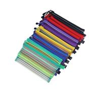 Angoily 12pcs Mesh Zipper Pencil Pouches Multipurpose Travel Bags for Office Supplies Cosmetics Lightweight Portable Organizer for School and Daily Use