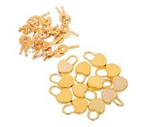 Angoily 12pcs Mini Heart Shaped Padlocks with Keys, Tiny Gold Journal Locks for Diaries, Backpacks, Storage Boxes, Compact Security Locks for Travel and Craft Use