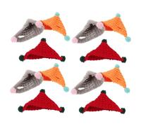 Angoily 12pcs Mini Knit Hats for Dolls and Small Animals Handmade Wool Beanies for DIY Crafts Festive Ornaments and Decorative Figurines Accessories