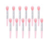 Angoily 12pcs Mini Silicone Lip Mask Brush Set Red and Pink Handle Lipstick Applicators Cosmetic Lip Makeup Brushes and Mask Application
