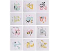 Angoily 12pcs Month Decorative Decal Milestone Stickers for Babies Creative Lovely Paper Photo Props Tracking Growth for Photo Social Media
