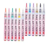 Angoily 12pcs Nail Art Pens Set Nail Polish Graffiti Dotting Drawing Pens for Manicure Colorful for DIY and Flower Design