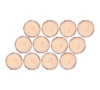 Angoily 12pcs Natural Wood Slices with Bark 7-8cm Diameter Unfinished Round Wooden Craft Slices for DIY Coasters and Home Decoration