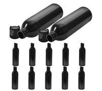 Angoily 12pcs Refillable Plastic Travel Bottles 250ml with Leakproof Disc Top Caps for Skincare Items and Toiletries, Portable Black Lotion Dispensers for Weekend Getaways