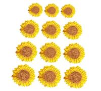 Angoily 12pcs Sunflower Embroidered Clothes Patches DIY Garment Accessories with Heat Bond Backing Small to Extra Large for Personalizing Jackets Bags and Crafts
