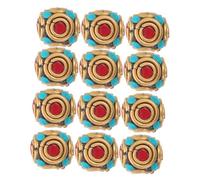 Angoily 12PCS Tibetan Brass Spacer Beads Large Hole for DIY Crafts Buddhist Jewelry Making Accessories for Bracelets Necklaces Earrings Keychain Charms