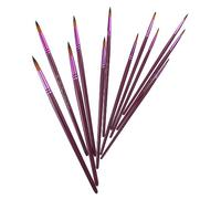 Angoily 12pcs Watercolor and Oil Painting Brush Durable Natural Handles with Dual Color Nylon Round Tip for Childrens Art Practice and DIY Painting