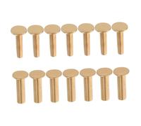 Angoily 14 Pairs Copper Rivet Nuts for Kitchen Handle Repair DIY Accessories Stable Locking Fastening Screws for Wooden Handles Home and Professional Use