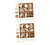 Angoily 144 Pcs Halloween Wooden Crafts DIY Handiworks Eco Friendly Festive Decor Assortment with Ghost Pumpkin Designs for Party Decorations