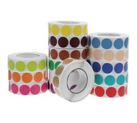 Angoily 15 Pcs Color Code Dot Stickers Self-Adhesive Label Tape for Food Labels School DIY Projects and Hotel Tags Writable Removable in Multiple Colors for Organization and Coding