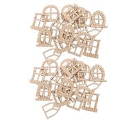 Angoily 150pcs Mini Wooden Fairy Doors Windows Unpainted DIY Garden Accessories for Dollhouses Natural Wood Crafting Blanks for Enchanting Fairy Tale Settings