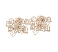 Angoily 150pcs Wooden Mini Fairy Doors and Windows DIY Craft Kit Unpainted Blank Furniture Accessories for Garden Decor Dollhouses Scrapbooking Tree Ornaments and Creative Art Projects