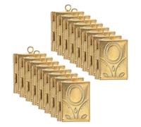 Angoily 15pcs Copper Book Charms Rectangular Locket Pendant with Polished Finish Vintage Elegant Artistic Style Versatile Craft Charms for Necklace Bracelet Daily Use