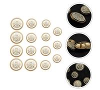 Angoily 15Pcs European Style Sewing Buttons Alloy Metal Decorative Buttons for Clothes DIY Crafting Clothing Accessories for Cardigans Shirts Coats Jackets Uniforms