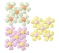 Angoily 15pcs Mini Faux Sunflower Embellishments for DIY Crafts Soft Fabric Artificial Flowers Pink Purple Yellow Green Small Flower Heads for Phone Cases Hair Accessories Clothing