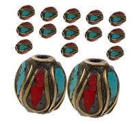 Angoily 15pcs Nepal Handmade Brass Buddha Beads Small Loose Spacer Beads for Tibetan Buddhist Jewelry Making Bracelet Necklace Earrings DIY Crafts