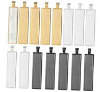 Angoily 15Pcs Rectangle Pendant Blanks for Jewelry Making Durable Charms DIY Craft Accessories for Necklaces Bracelets and Earrings