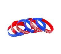 Angoily 15pcs Silicone Sports Wrist Bands with Star Pattern Comfortable Hand Rings for Men Women Red Blue Stylish Accessories for Active