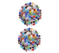 Angoily 160 pcs Coloured Round Loose Beads for DIY Jewelry Making Durable Mixed Style Bead Materials for Bracelets and Necklaces Crafting