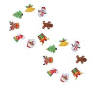 Angoily 16pcs Christmas Themed Embroidered Clothing Appliques Iron-on Patches for Garment Repair and Decoration, Multi-Pattern Fabric Patches Suitable for Jackets, Shoes, Hats, and Bags