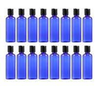 Angoily 16pcs Refillable 100ml Blue Pet Lotion Bottles with Leakproof Design, Portable Cosmetic Dispensers for Backpack and Travel Use