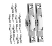 Angoily 16pcs Sliding Door Rollers for Wardrobe and Closet Heavy Duty Pulley Wheels Replacement Kit Easy Installation Cabinet Track Hardware Compatible with Sliding Doors