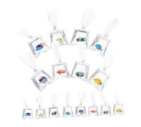 Angoily 16pcs Transparent Fish Water Bag Pendant Resin Marine Animal Charm For Jewelry Making DIY Handmade Bracelet Earrings Keychain Accessories