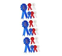 Angoily 18 Pcs Award Ribbon Set with White Rosette Badges for Sports Event Competition First Second Recognition Tinplate and Satin Material Easy to Use for Party Celebration