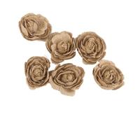 Angoily 18 PCS Handmade Burlap Rose Flowers Rustic Wedding Decorations Party Decor Brown Hessian Craft Flowers Approx