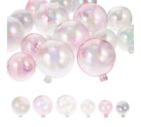 Angoily 18Pcs Cake Decoration Balls Set 3-4Cm Baking Topper Spheres for Birthday Party Cupcake Accessories in Pink White