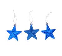 Angoily 18Pcs Five-pointed Star Christmas Tree Ornaments Blue Matte Glossy Xmas Decor for Home Office Holiday Party Festive Decoration