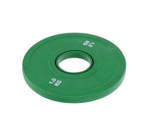 Angoily 1kg Rubber Coated Barbell Plates Green Fractional Weight Bumper Plates for Barbell and Dumbbells for Strength Progression and Weightlifting