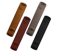 Angoily 1set Leather Pen Holder Elastic Band Design for Secure Attachment Premium Quality Business Pen Sleeves Grey for Notebooks and Journals 4pcs